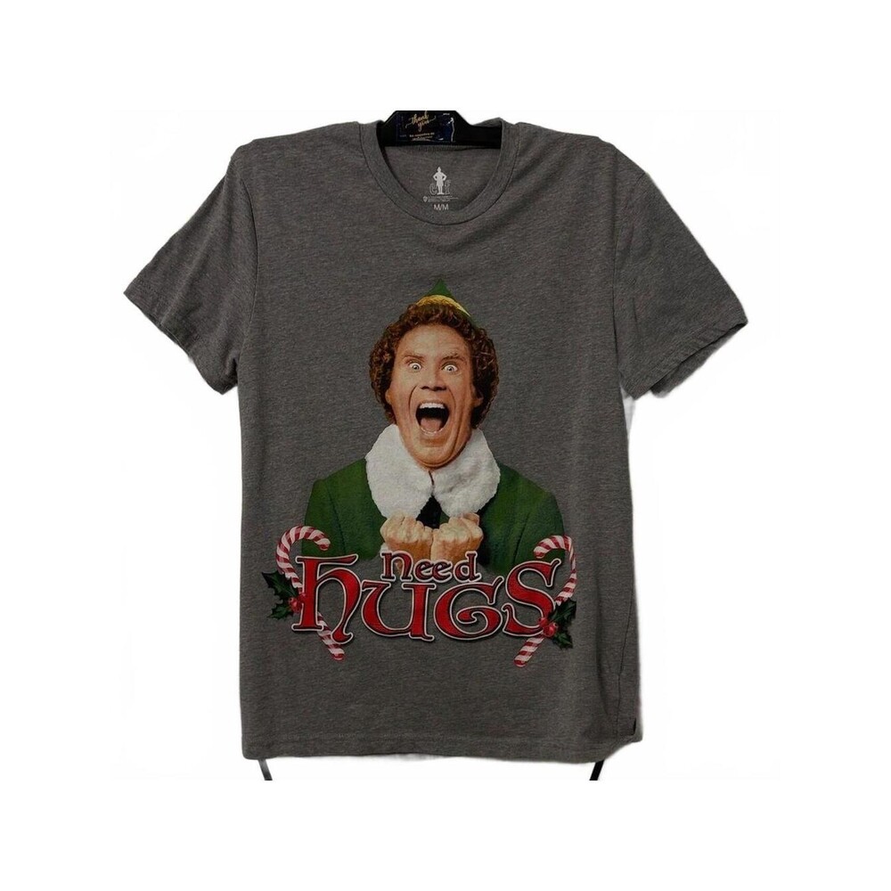 ELF Women's Grey and Green Tshirt-MD